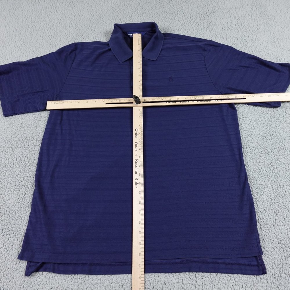 VTG Polo Golf Ralph Lauren 100% Pima Cotton Shirt Mens Large Navy Short Sleeve - Picture 5 of 13
